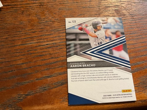 2020 Panini Elite Extra Edition - Aaron Bracho #123 Aspirations Green /499 (RC) - 第 2/2 張圖片