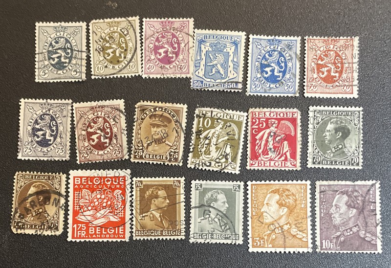 Belgium stamps from 1929-1941. Used.
