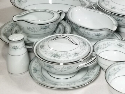 Noritake China Colburn #6107 Serving Dishes, Cups, Tureen, Creamer, Salt Shaker - Picture 6 of 83