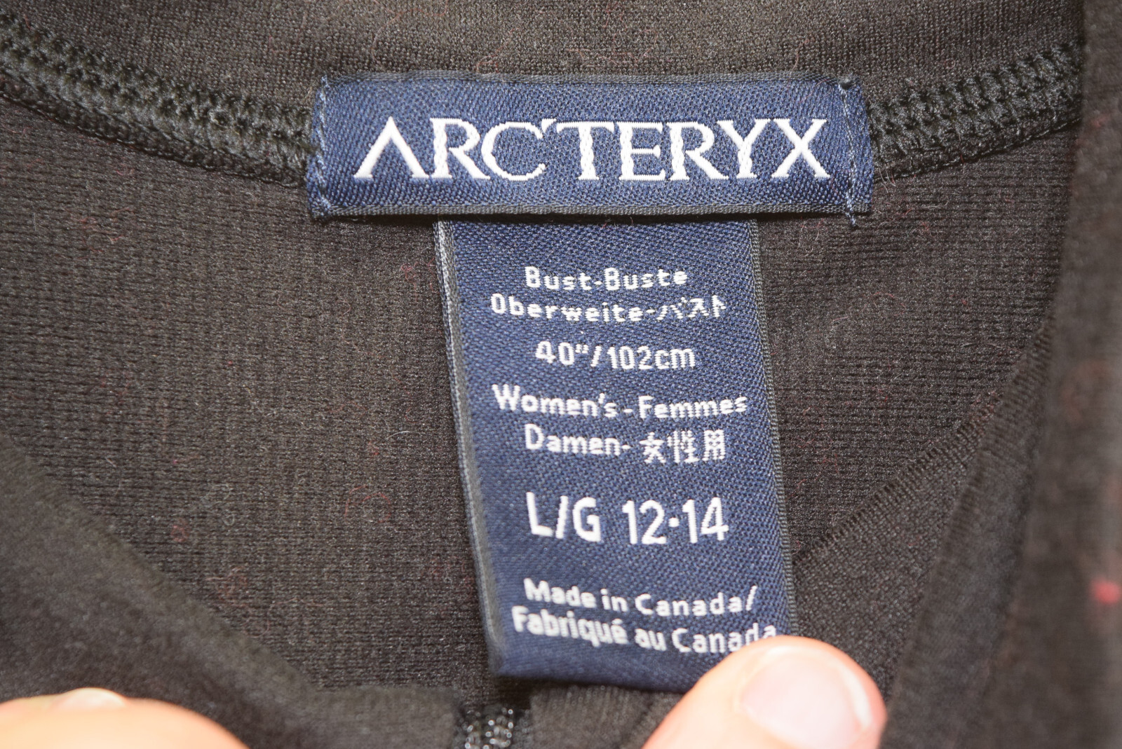 Arc'teryx Maglione Donna L 12 14 Nero 1 4 Zip Pullover Pile Canada Strato Base