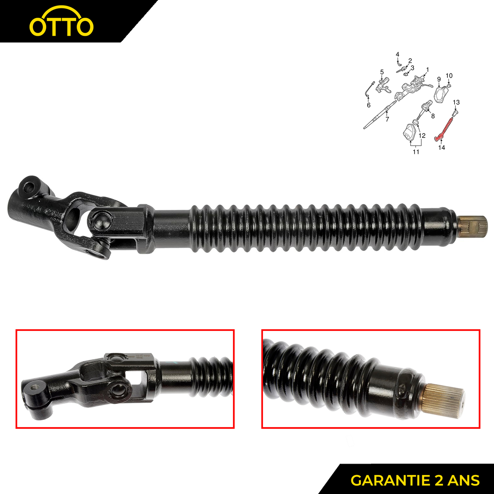 Joint direction Land Cruiser Prado J120 anti vibration acier forgé