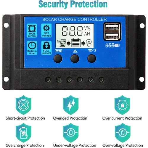 30A PWM Solar Panel Charge Controller Dual USB Port 12V/24V Auto Focus Tracking - Picture 5 of 9