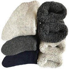 Mens Heavy Thick Wool Socks - Soft Warm Comfort One Size C1-super Thick 3pack
