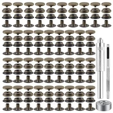 128 Pieces 32 Sets Leather Snap and Fastener Kit Tool 5/8 inches 15mm Snaps f...