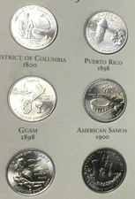 2009 WASHINGTON DC AND US TERRITORIES QUARTER 6 COIN SET UNCIRCULATED
