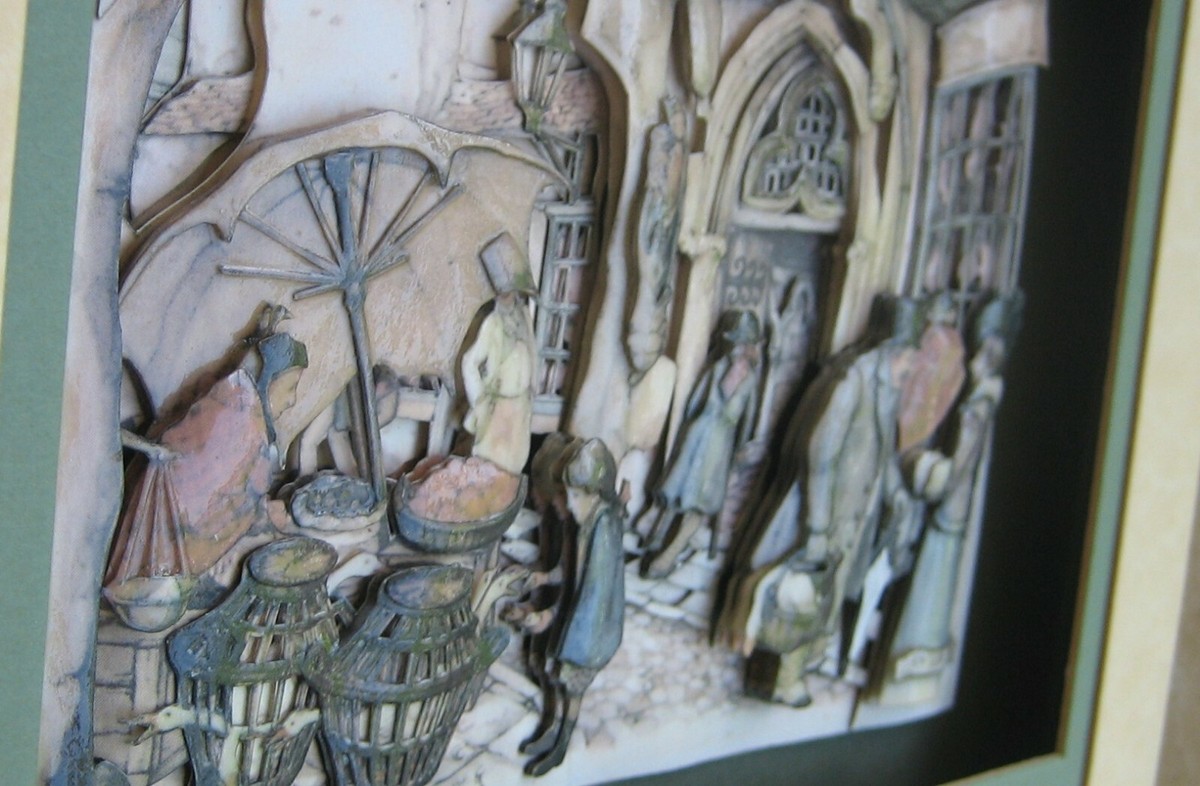 HIGH QUALITY SHADOWBOX DECOUPAGE 3D UNFRAMED WALL DECOR ~ ANTON