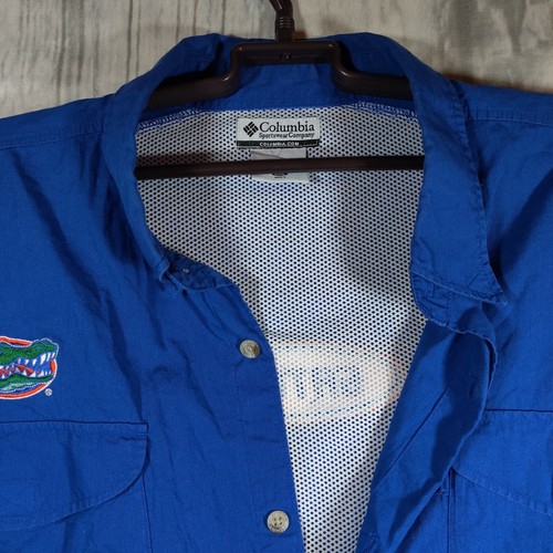 Florida Gators Shirt Adult XXL 2XL Blue Columbia PFG Fishing Fisherman Mens - Picture 5 of 9