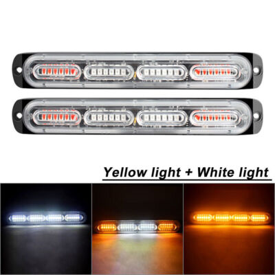 2Pcs Yellow&White LED Strobe Lights  For  SUV vans and trucks with DC12V-24V GZ