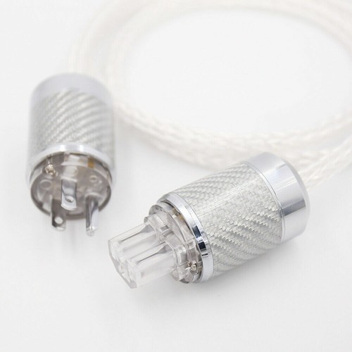 8AG Silver Plated OCC Power Cord 16 Strands US AC Power Cable HiFi Acoustic - Picture 2 of 16