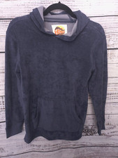 C C California Kid Large Gray Blue Terry Cloth Hoodie Kangaroo Pocket Pullover