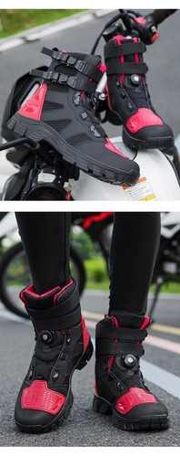 Men's Motorcycle Boots Outdoor Breathable Anti-fall Motocross Protective Shoes - Picture 22 of 27