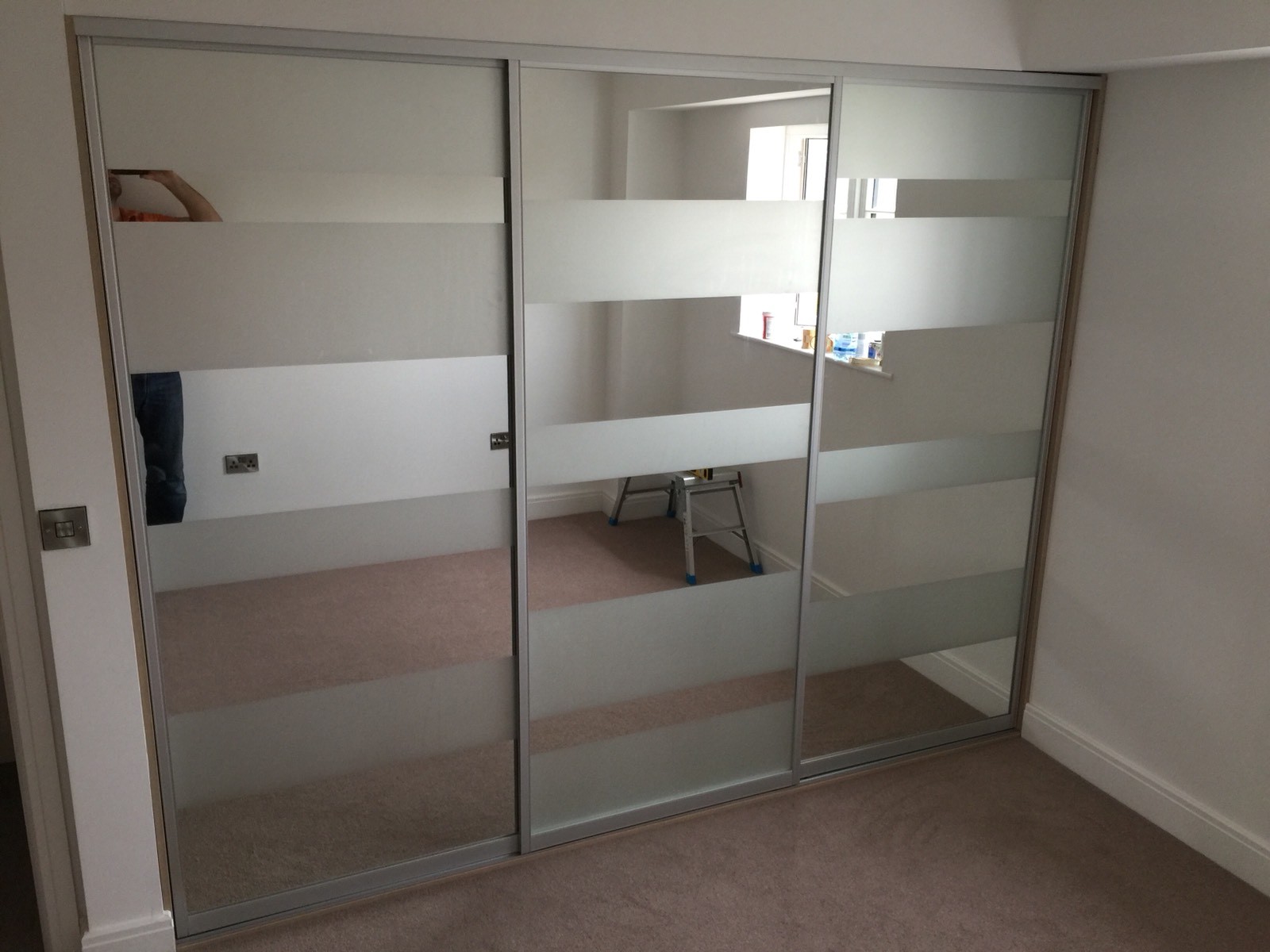 Sliding Wardrobe Mirror Glass Doors. Made To Measure. Sandblasting
