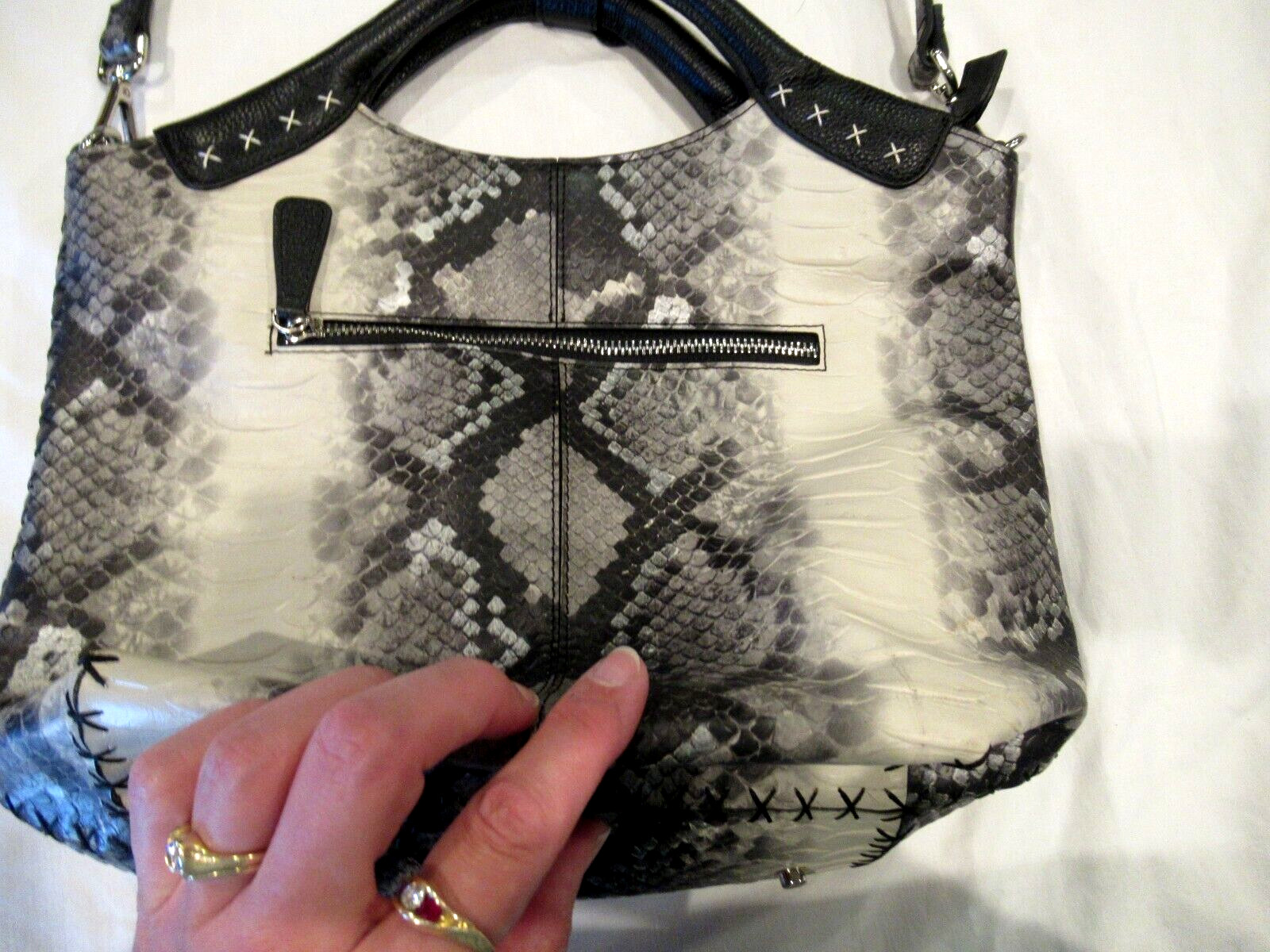 Isabella Adams python patterned black and white p… - image 4