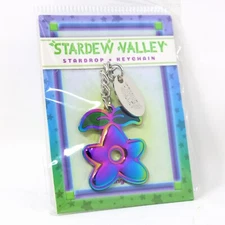 Stardew Valley Stardrop Keychain + Charm Rainbow Electroplated Metal Key Ring