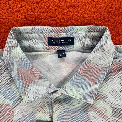 PETER MILLAR Poloshirt Herren Large Ace Pique Disc Baltic Blue Tailored Jersey