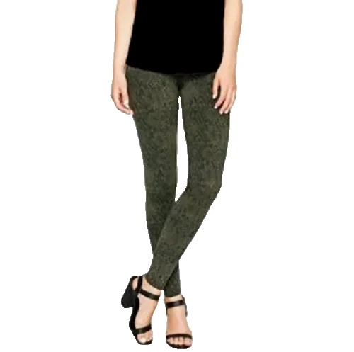 Venta al por mayor Lote de 10 Leggings Matty M Mujer Talla Pequeña Verde Oliva Piel de Serpiente Foto 3 de 4