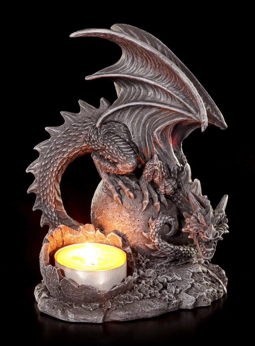 Dragon Tealight Holder Right Candle Holder Gothic Figurine