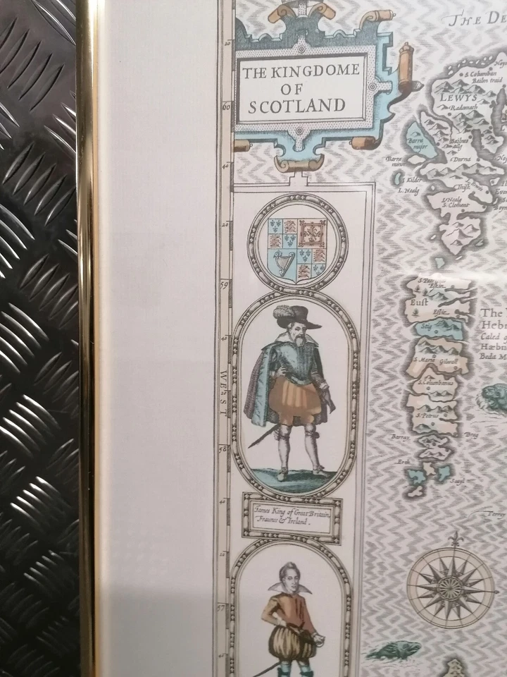 Vintage Lithograph John Speed's Map Of Scotland 1610 Published By Taylowe Ltd 77 - Image 3 of 4