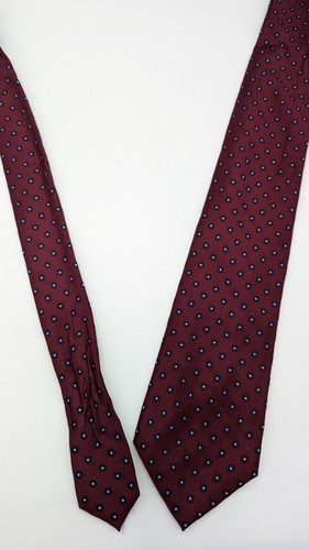 Club Room 100% Silk Maroon Black White Floral Dotted Neck Tie NEW - Picture 2 of 8