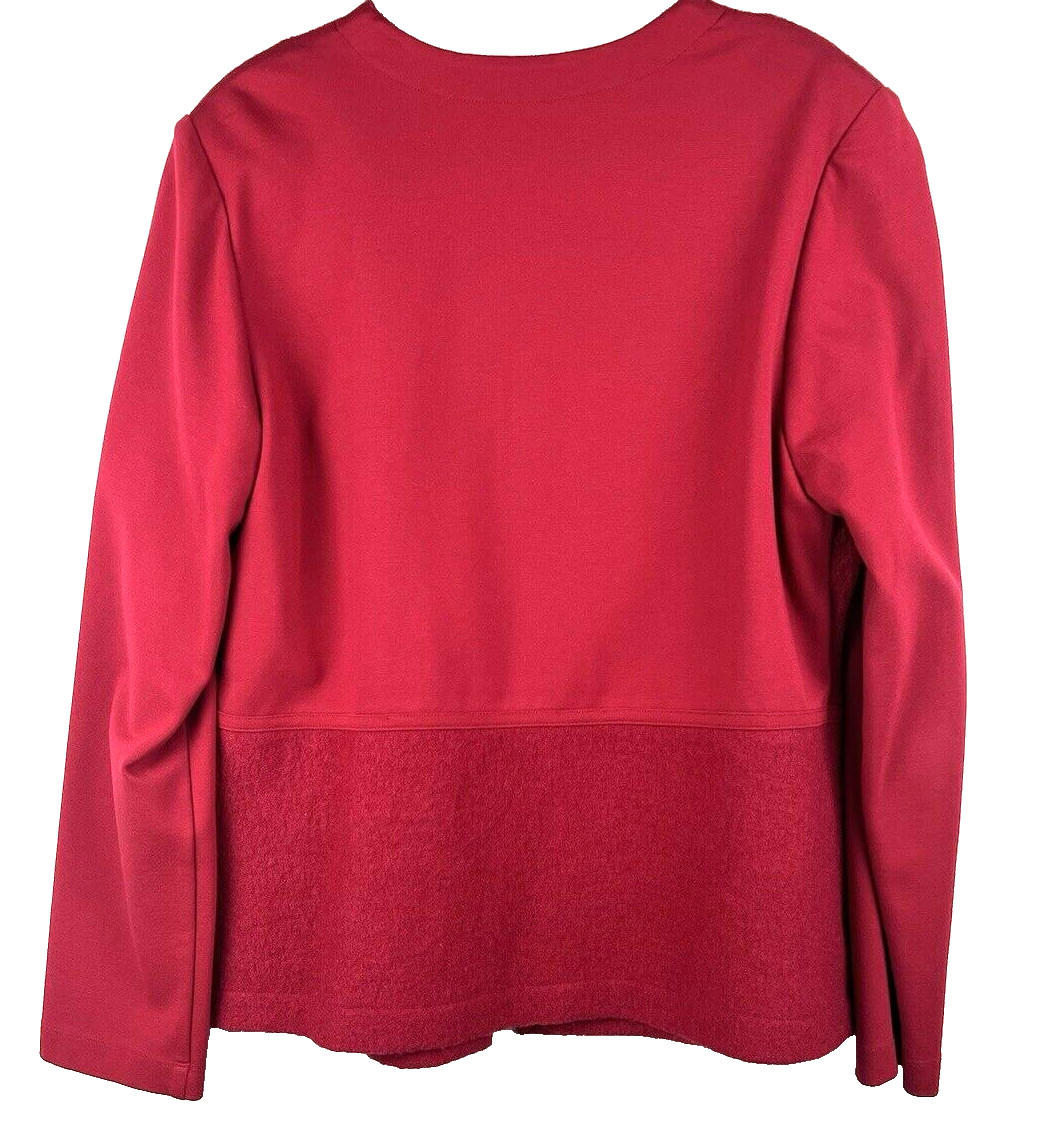 Chicos Jacket Women's Medium Solid Red 100% Wool … - image 5