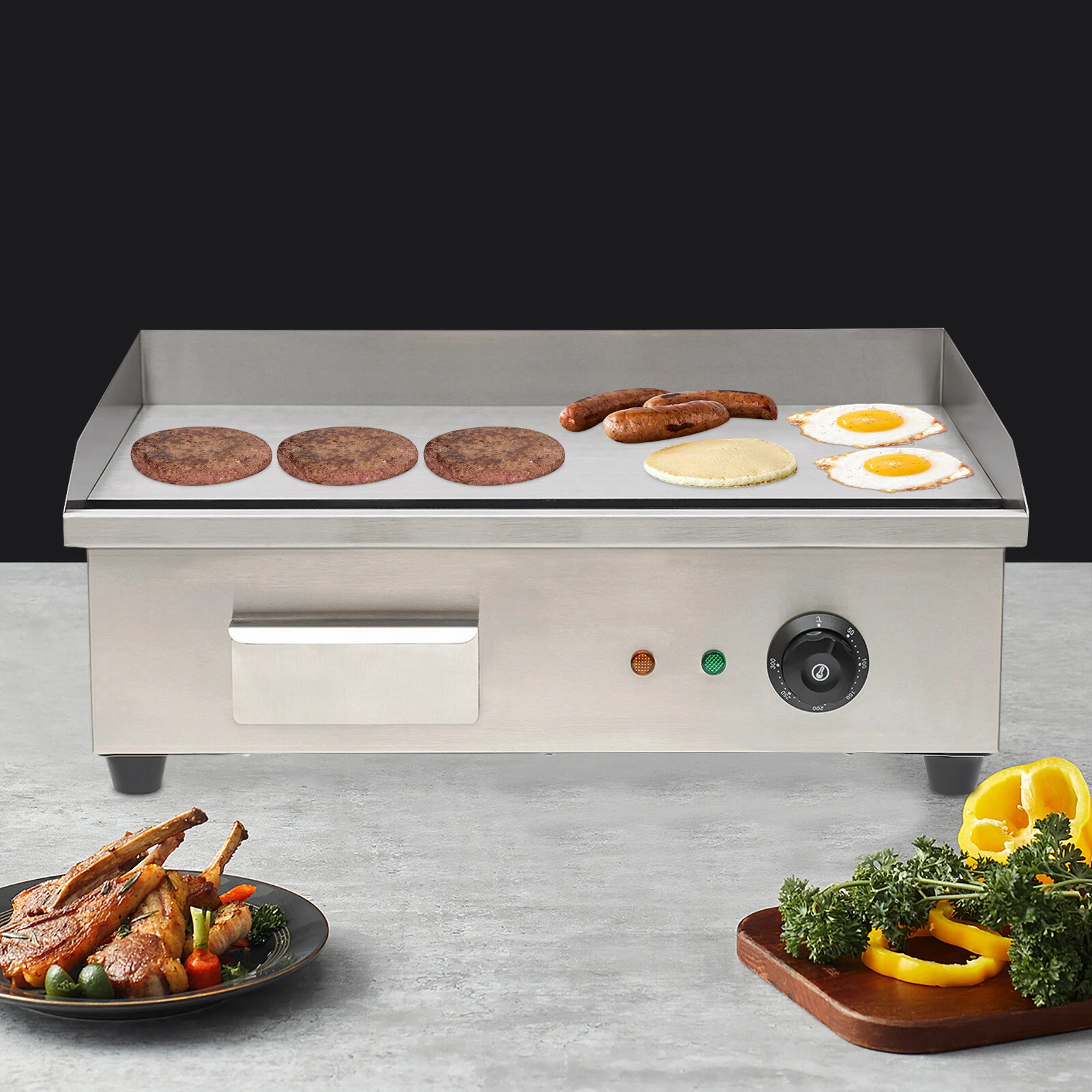 Electric Commercial 3000W Griddle Flat Top Large Plate Cooking Countertop Grill