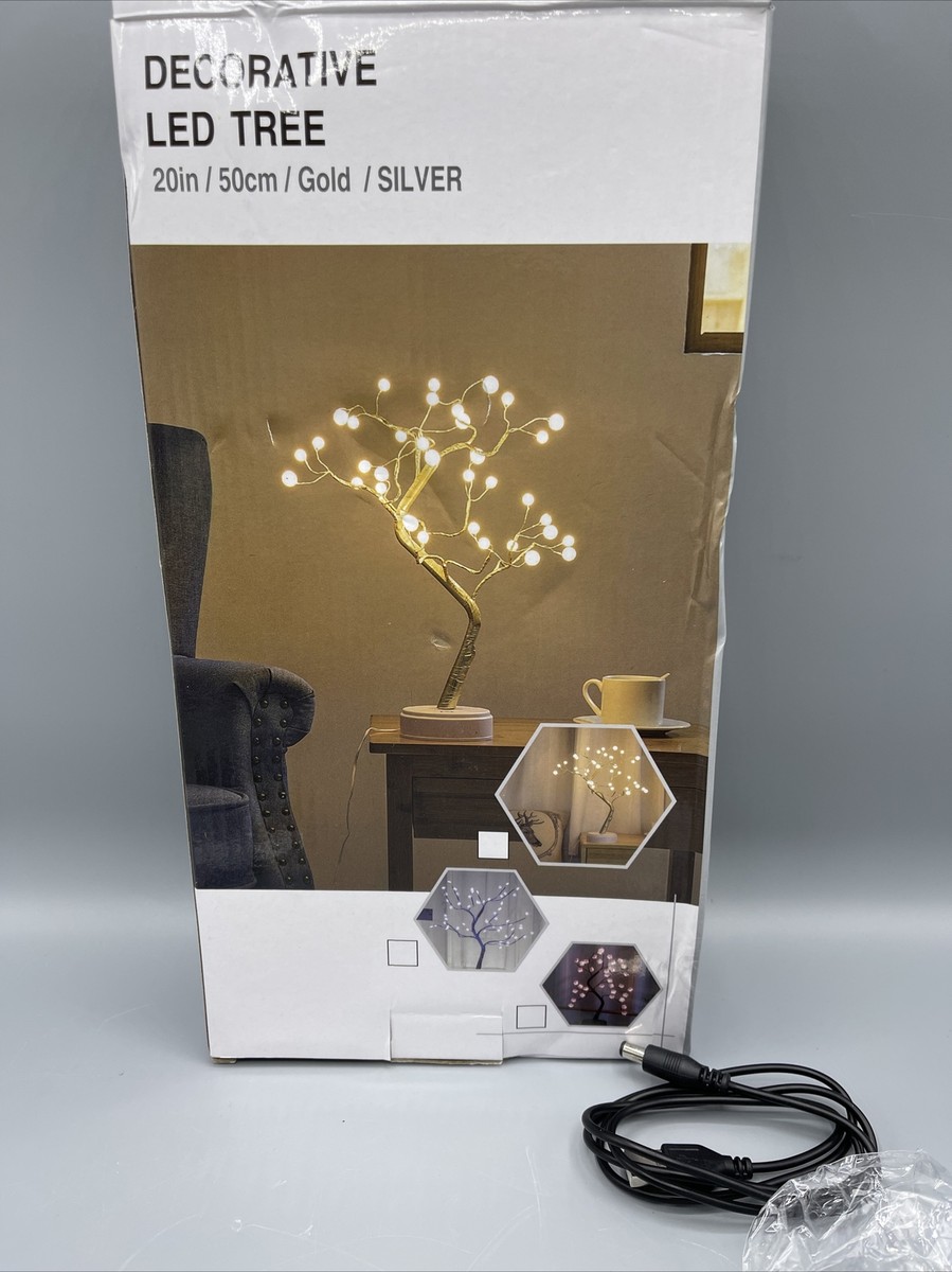 金色の盆栽風装飾 LEDライト付き 20'' LED Decorative Bonsai Tree Light Battery/USB Gold/Silver | eBay