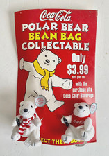 Vintage 1999 Coca-Cola Polar Bear Bean Bag Plush Toys Retail Coke Toy Display