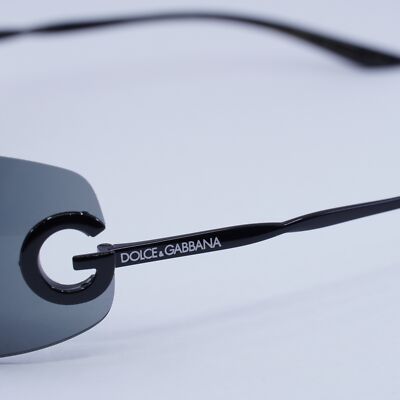 Dolce & Gabbana DG2308 01/87 Sunglasses Black Frame, Grey Lenses - Lowest Price! DOLCE & GABBANA DG2308 01/87 Black/Dark Grey 141--125  main image 3