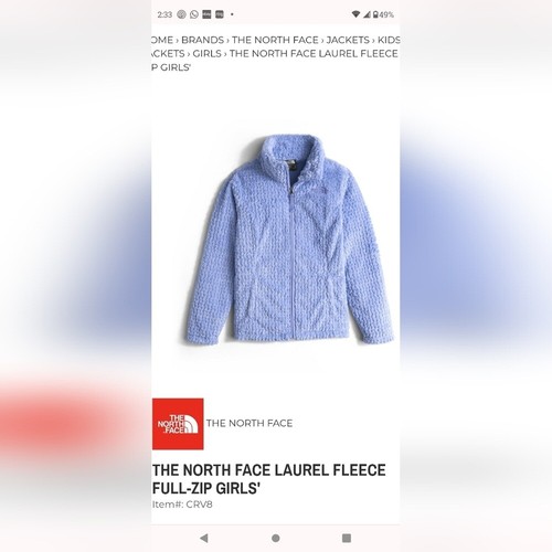 The North Face Laurel Fleece Jacket Girls size L - Picture 6 of 6