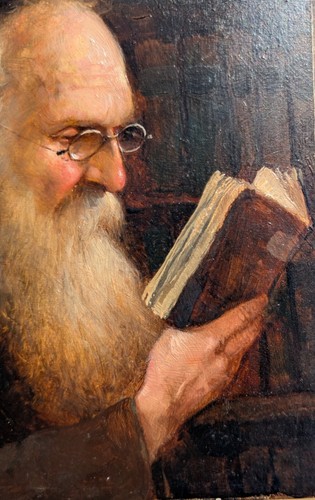 Alois Heinrich Priechenfried, bibliotecario del monasterio, pequeña pintura al óleo, marco suntuoso - Imagen 4 de 8