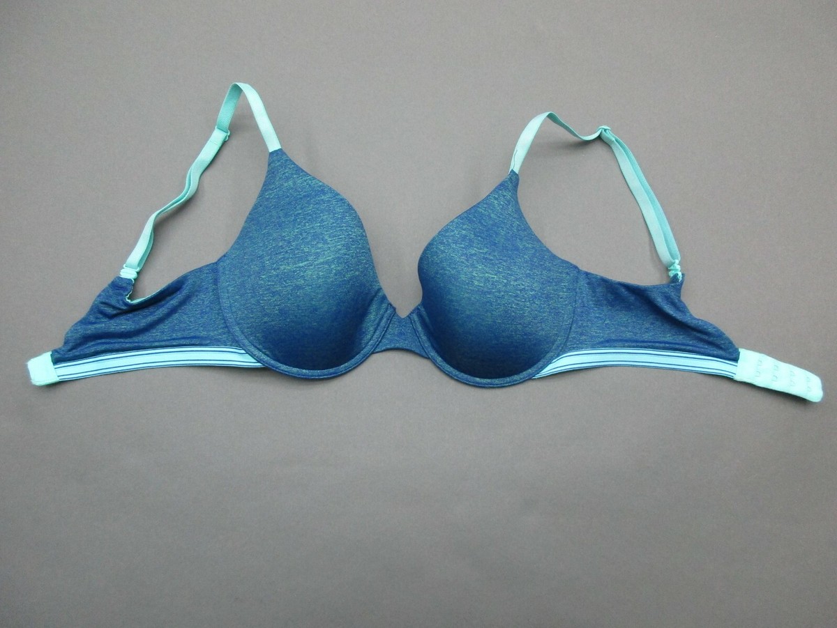 Soutien-gorge Victoria's Secret Biofit 32D Push-up - Bleu Marine Et Blanc - Occasion Très Bon état