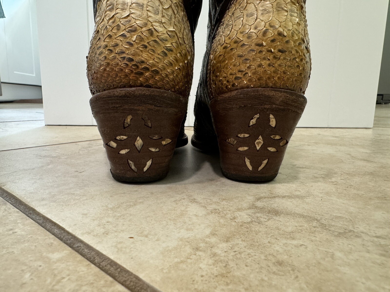 Corral Boots Genuine Python Snake Leather Western… - image 23