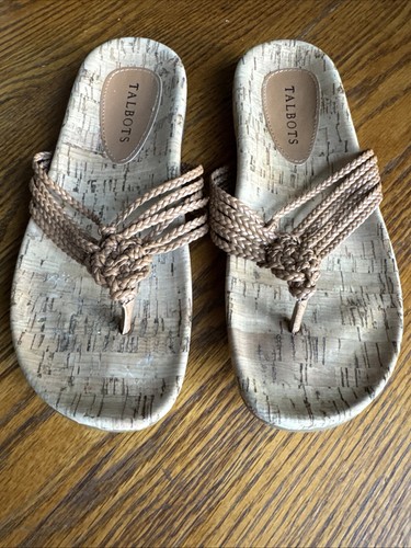 Talbots Marci Braid braune Damen-Sandalen Korksohlen Größe 8