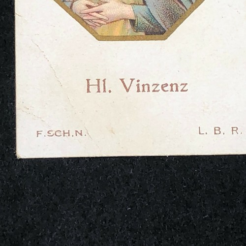 Vintage Holy Card German Church Prayer Miniature Mini Tiny Devotional Vinzenz - Picture 4 of 7