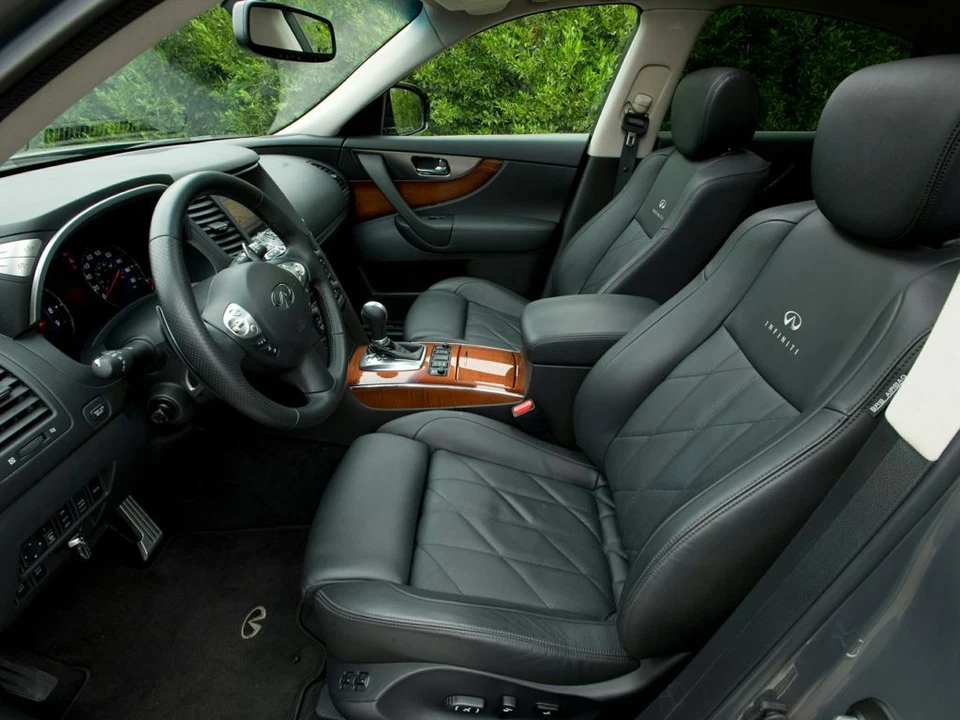 ✅ Juego de reposacabezas delanteros Infiniti FX35 FX37 FX50 2009-2013 par de 2 de cuero negro OEM Foto 2 de 4