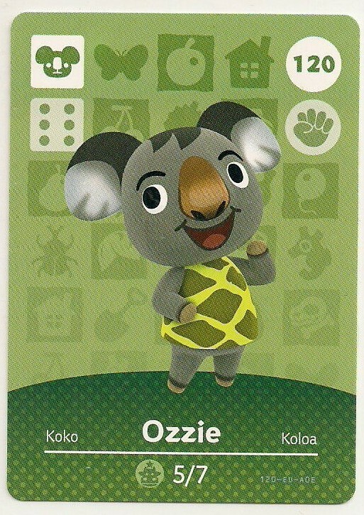 amiiboカード Animal Crossing amiibo Card Ozzie 120 Series 2 Koala New Horizons