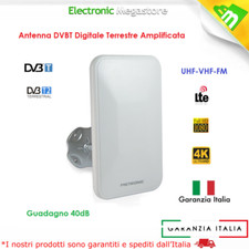 ANTENNA AMPLIFICATA HITECH PER TV DVB-T2 INTERNO ESTERNO DOPPIA POLARIZZAZIONE