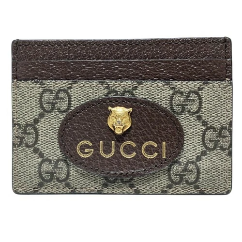 Authentique Portefeuille Gucci Couleur Marron Jaune Néo Vintage PVC Cuir H7cm L10cm