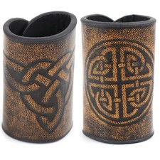 Nordic Age Hair Accessories Embossed PU Leather Hairpiece Vegvisir Design