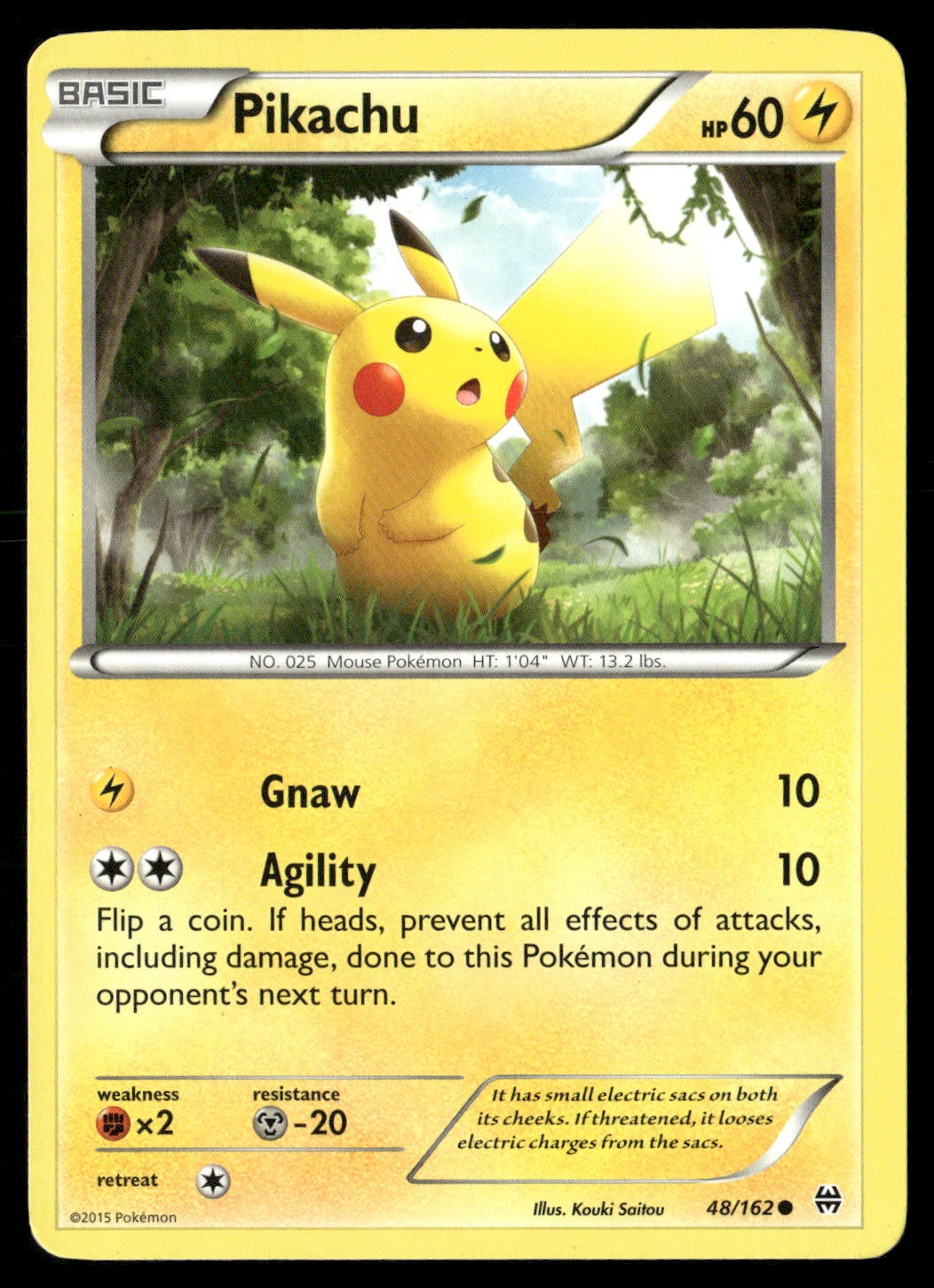 Pikachu 48/162 Common BREAKthrough Pokemon Lightly Played