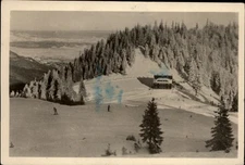RPPC Bucegi Mountains Diham Romania Shelter Hut vintage real photo postcard c844