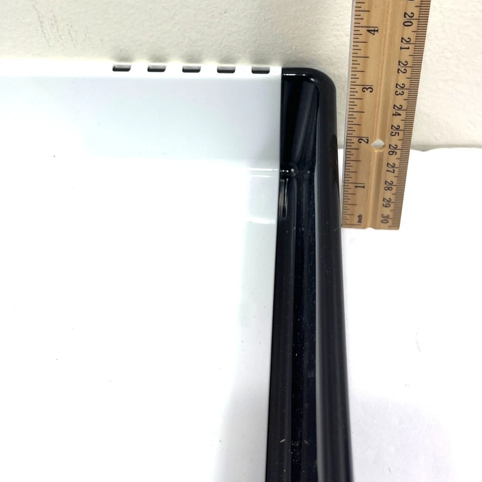 White & Black Plastic Storage Bin 10x7x3 Inches Home/Office Organization Durable - Image 3 of 4