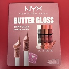 NYX Butter Lip Gloss Kit 4 Pack Praline x2 Creme Brulee Tiramisu Open New Sealed