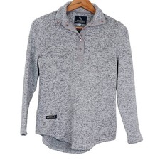 Simply Southern Size S Snap Down Pullover Fleece Top Down Pebble Gray
