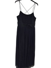 Début Navy Maxi Evening Dress with Corsage, Size 12 - #9002