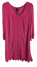 Laundry By Shelli Segal Dress Womens 12 Pink Lace Bell Sleeve Party Cocktail