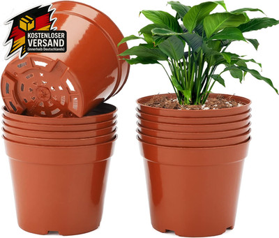 Anzuchttöpfe 10cm Set 12 Kunststoff Pflanzentöpfe für Sämlinge und Pflanzen