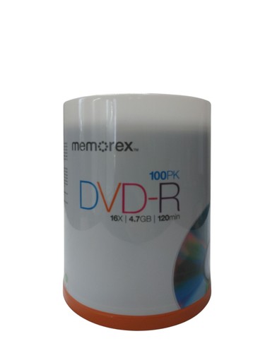 Memorex DVD-R 16X 4.7 GB 120 min 100 Pack Spindle Brand New Sealed - Picture 2 of 4