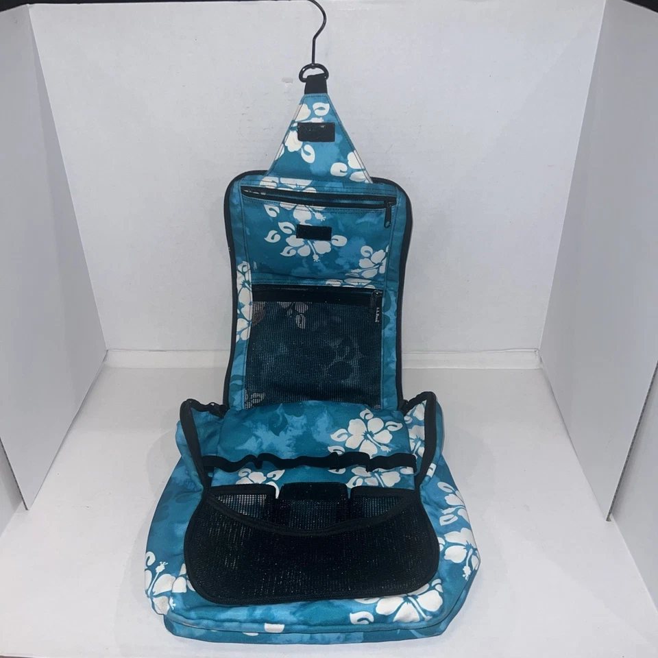 L.L. Bolsa de viaje organizadora personal Bean bolsa de aseo colgante azul/verde de nailon Foto 3 de 4