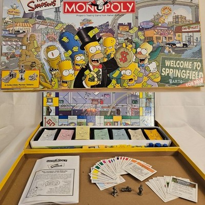 Simpsons Monopoly Board Game 2001 USAopoly Parker Brothers Incomplete 3 Pieces